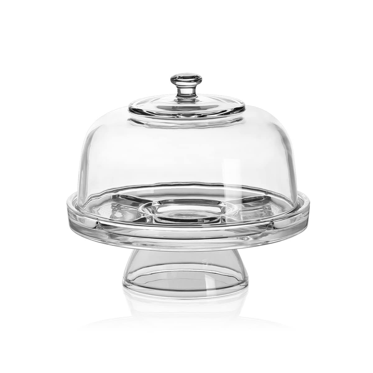 JT Cake Dome 6-in-1 Cake Plate Set Server Set Use As A Cake Dome Punch Bowl Salad Bowl Covered Crudités Or Hors D'oeuvres Plate With Dip Server Without Spoons