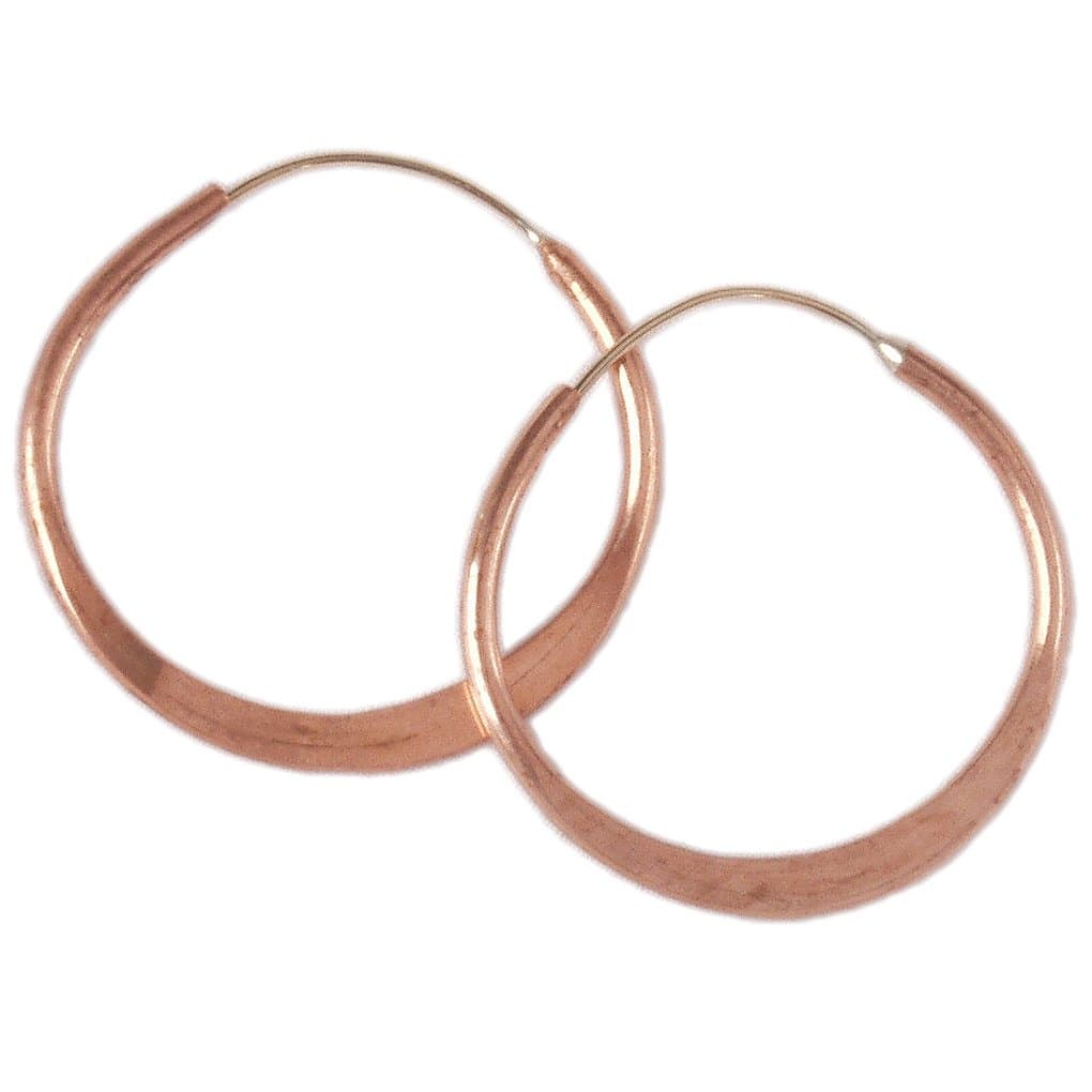 Hoop Earrings, Handmade, Endless Hoops, 4 Sizes, Hammered Brass and Copper