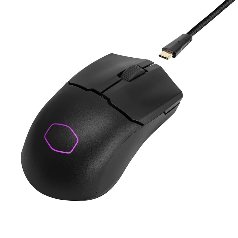 Cooler Master MM712 Gaming Mouse - Black | Light Weight 59 Grams | Wireless Mouse | 19000 DPI | PixArt Optical Sensor | 2.4 GHz, BT Mode | 400 IPS | Software Control | PTFE Feet | RGB Mouse