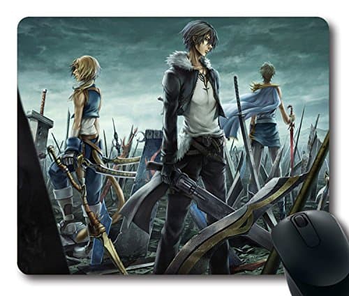 Custom Gaming Mouse Pad with Final Fantasy Squall Leonhart Sword Weapon Zidane Tribal Boys Girl Swords Wind Non-Slip Neoprene Rubber Standard Size 9 Inch(220mm) X 7 Inch(180mm) X 1/8(3mm) Desktop Mousepad Laptop Mousepads Comfortable Computer Mouse Mat Office Product