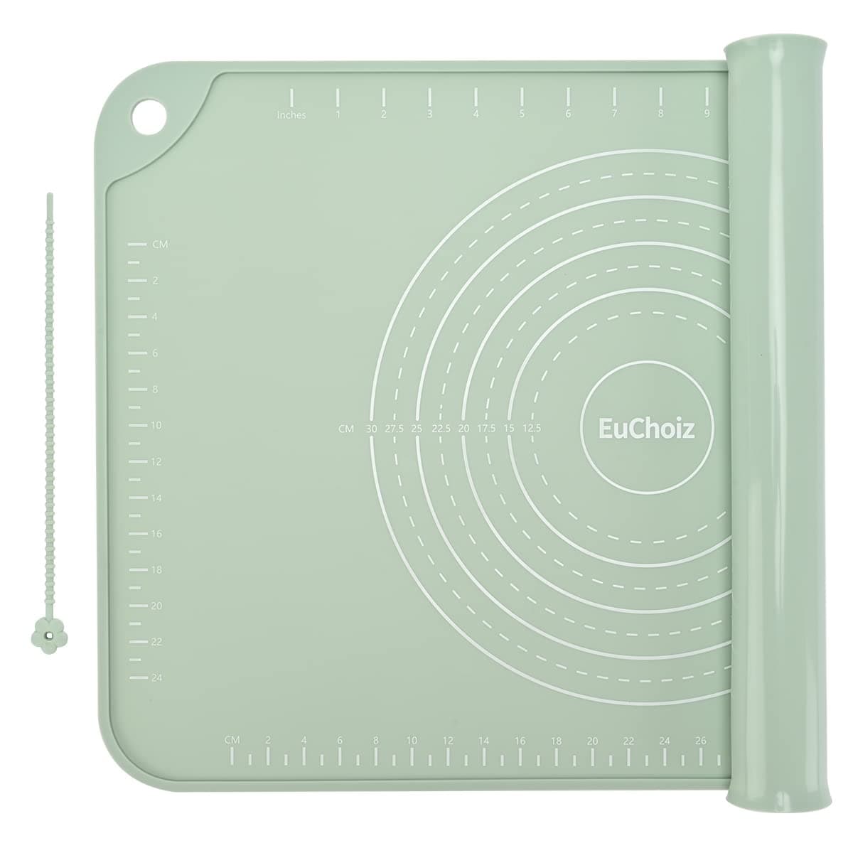 Silicone Pastry Mat 24"*16" Extra Thick Non Stick Baking Mat Food Grade Silicone Dough Rolling Bake Mat with Edge Heightening