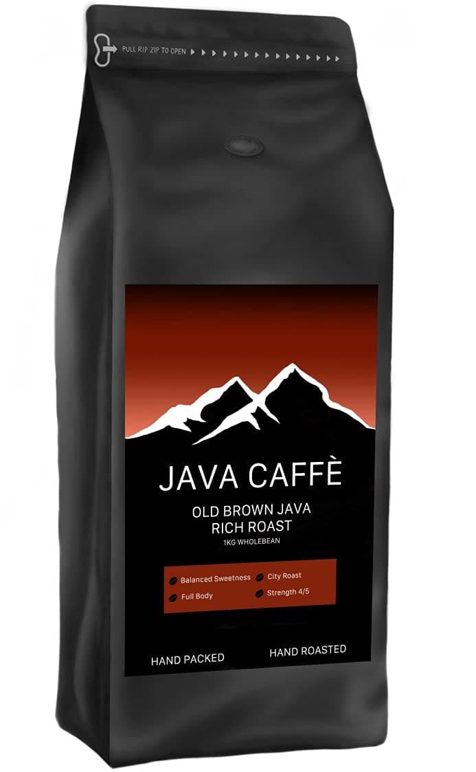 Java Caffe 'Old Brown Java' Full Medium Roast 1kg, Hand Roasted Artisan Coffee Beans, Resealable Bag