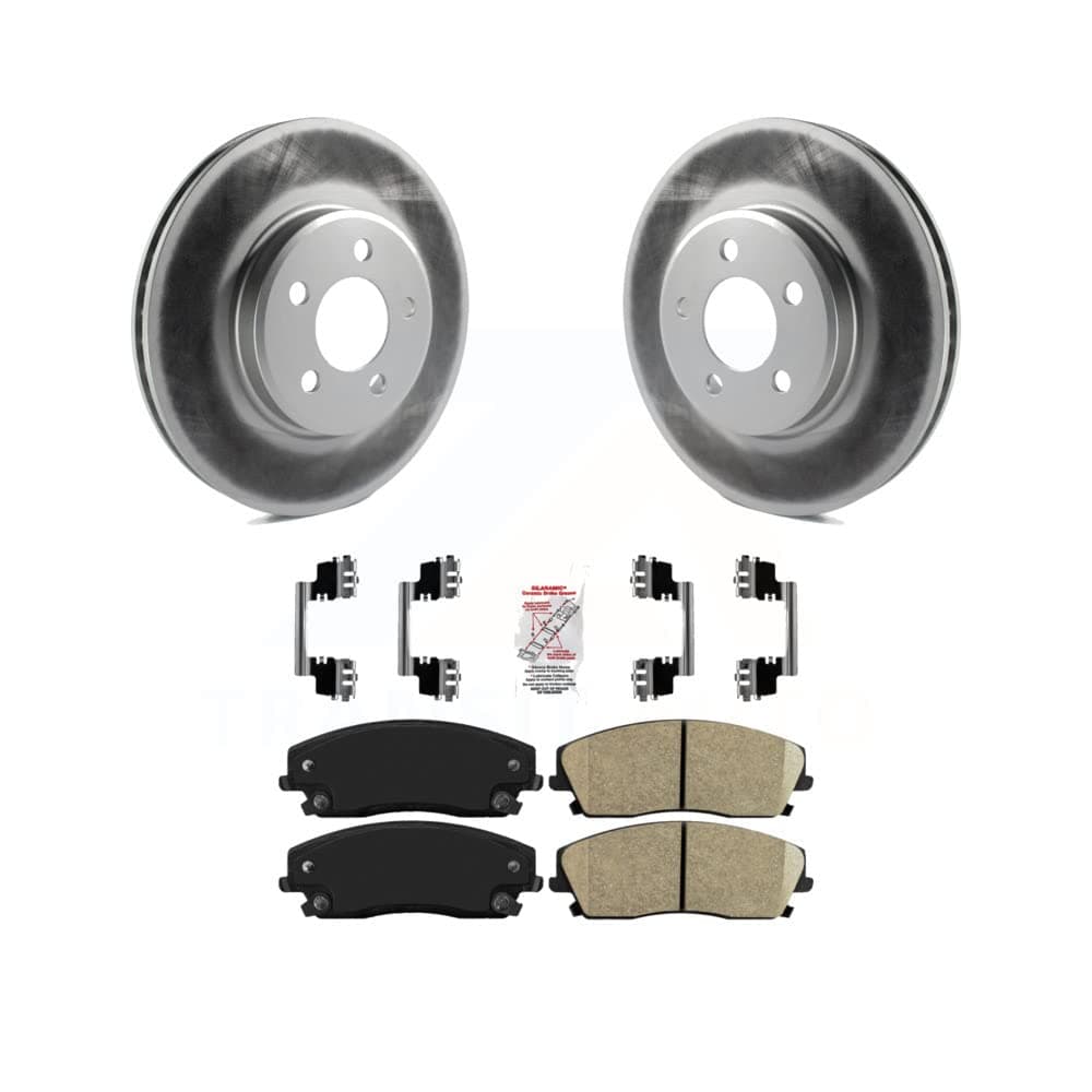 Transit Auto Front Coated Disc Brake Rotors And Ceramic Pads Kit Replacement For Dodge Chrysler 300 Charger Challenger Magnum KGA-100082