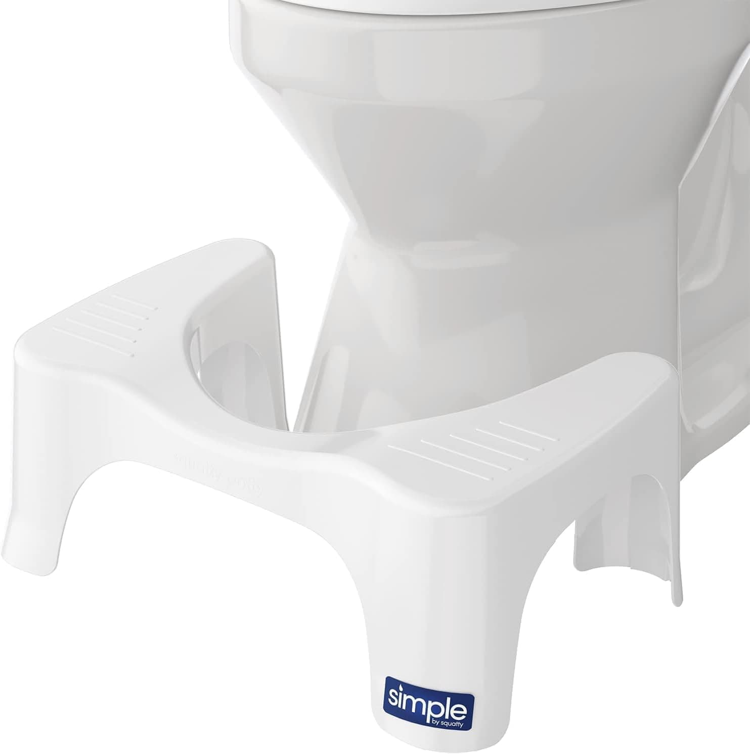 Simple Bathroom Toilet Stool, White, 7"