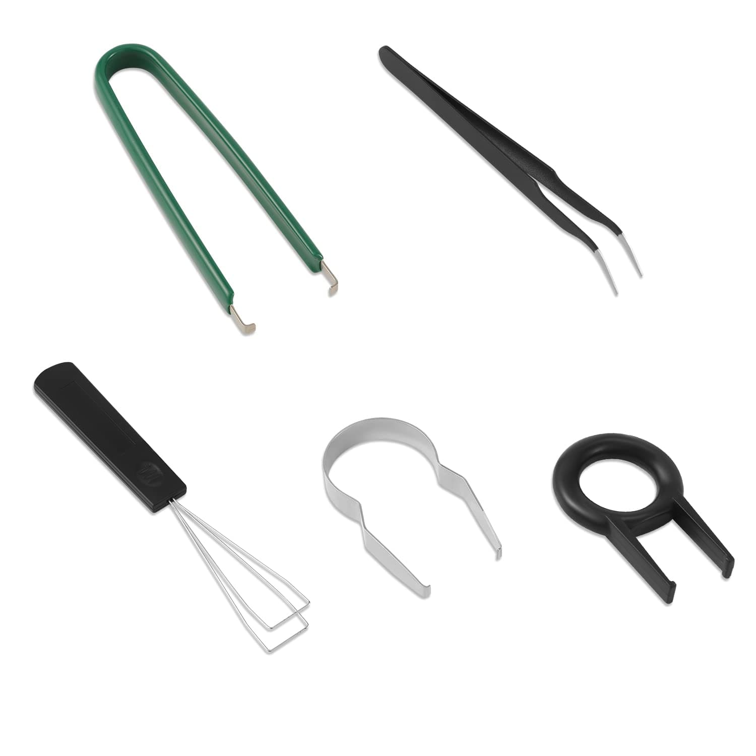 Set of 5pcs Keyboard Cleaning Tools, Keycap Remover Key Switch Puller Keycap Puller Kit with Keycap Tweezers for Hot Swappable Mechanical Keyboards