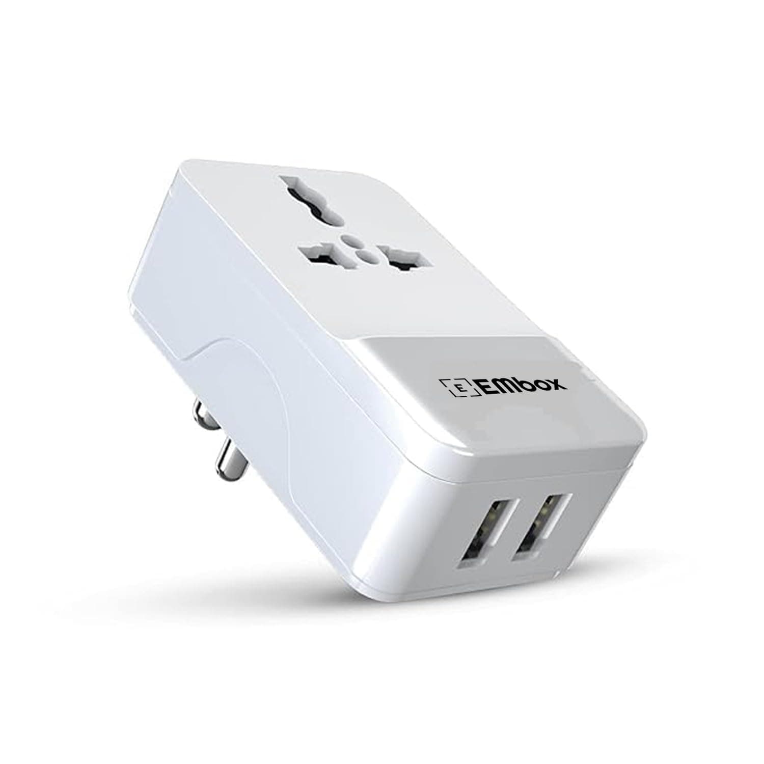 Embox Multi Plug Adapter 1 Universal Socket and USB Adapter with 2 USB Ports multiplug sockets with 3.4A Output Adapter Plug Socket to Charge Mobile Phones, laptops and cams