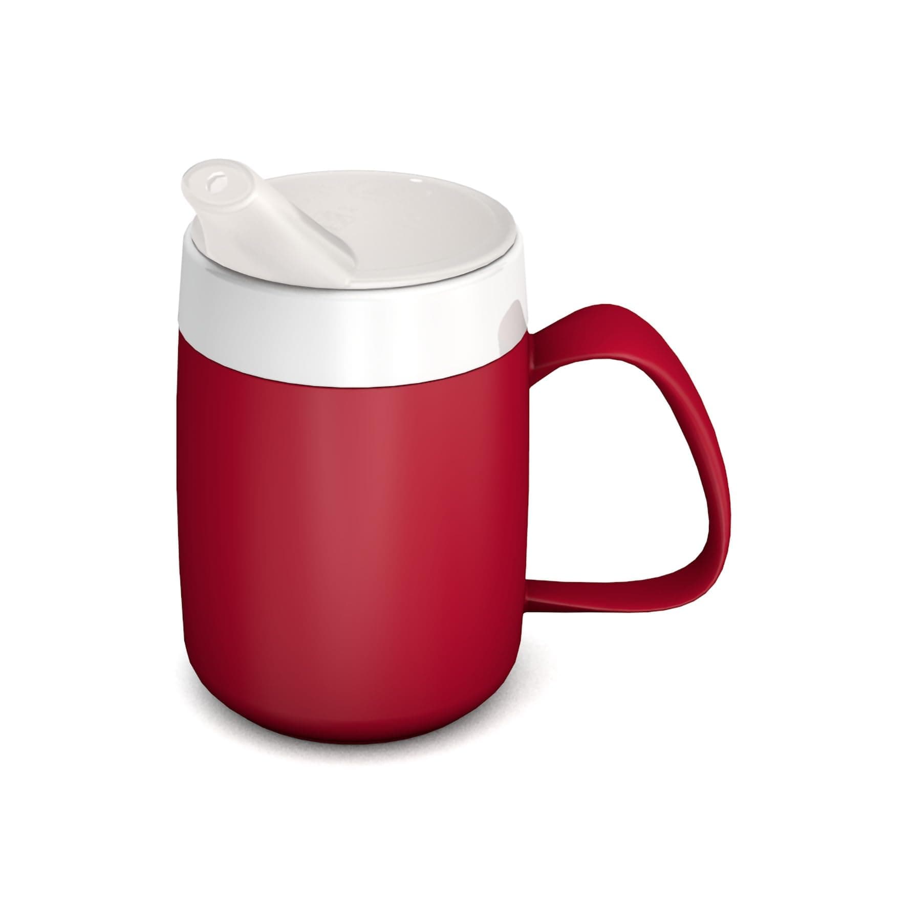 Ornamin Mug with Internal Cone 140 ml Red with Spouted Lid with Small Opening (Model 207 + 806) | Drinking aid, Thermo Mug, Feeding Cup