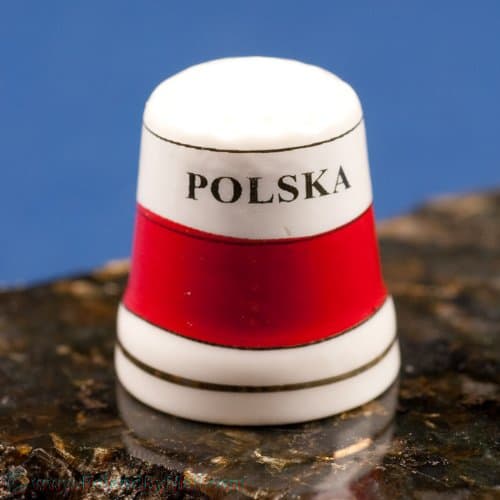 Polart Ceramic Thimble - Polska Flag