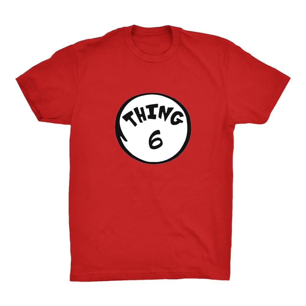 Men's Dr Seuss Thing 1 2 3 4 5 6 7 8 9 T-Shirt Red Halloween S-4XL (Large, Thing Red 6)