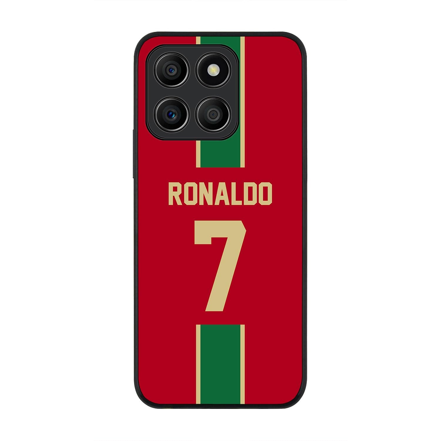 Stylizedd Rugged Black Edge case for Honor X6a, Slim fit Soft Case Flexible Rubber Edges Anti Drop TPU Gel Thin Cover - Football Team - Portugal, Player Name - Ronaldo
