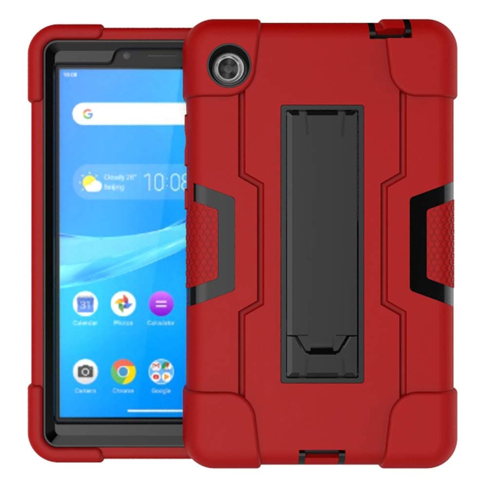 SOATUTO Case for Lenovo Tab M7 3rd gen Heavy-Duty Drop-Proof and Shock-Resistant Rugged Hybrid case Built-in Stand for Lenovo Tab M7 7.0 inch TB-7305F L X ; Lenovo m7 Tablet 3rd Gen (Red/Black)