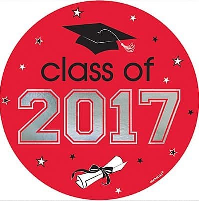 Red Class of 2017 Car Decal