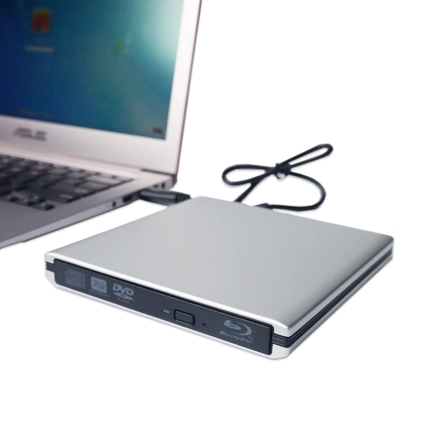 USB-C 3.0 External 3D 4K Aluminium Blu-ray Player and Burner Drive for MacBook Pro/Air, iMac, Laptop and Desktop PC