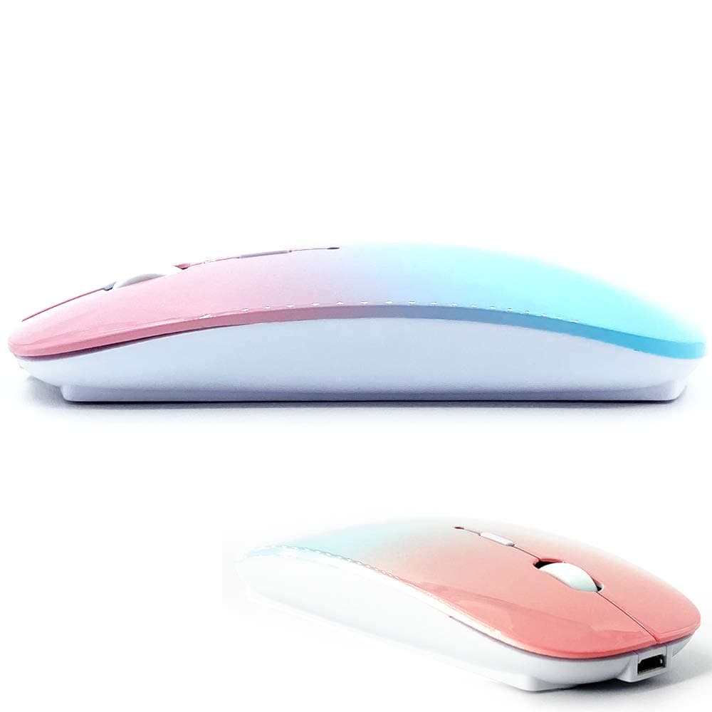 Bluetooth Mouse for MacBook pro/MacBook air/iPad/Laptop/iMac/pc, Wireless Mouse for MacBook pro MacBook Air/iMac/Laptop/Notebook/pc (BT/A Blue-Pink)