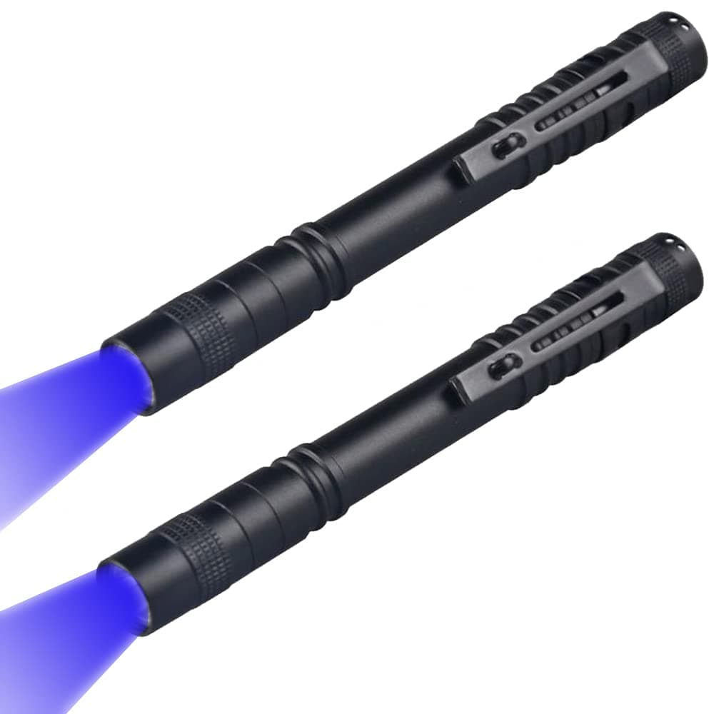2 x Blue Light Penlight Pen Type Flashlight One Mode Blue Light LED Torch for Camping Hiking Fishing Hunting Animal Protecting Night Vision