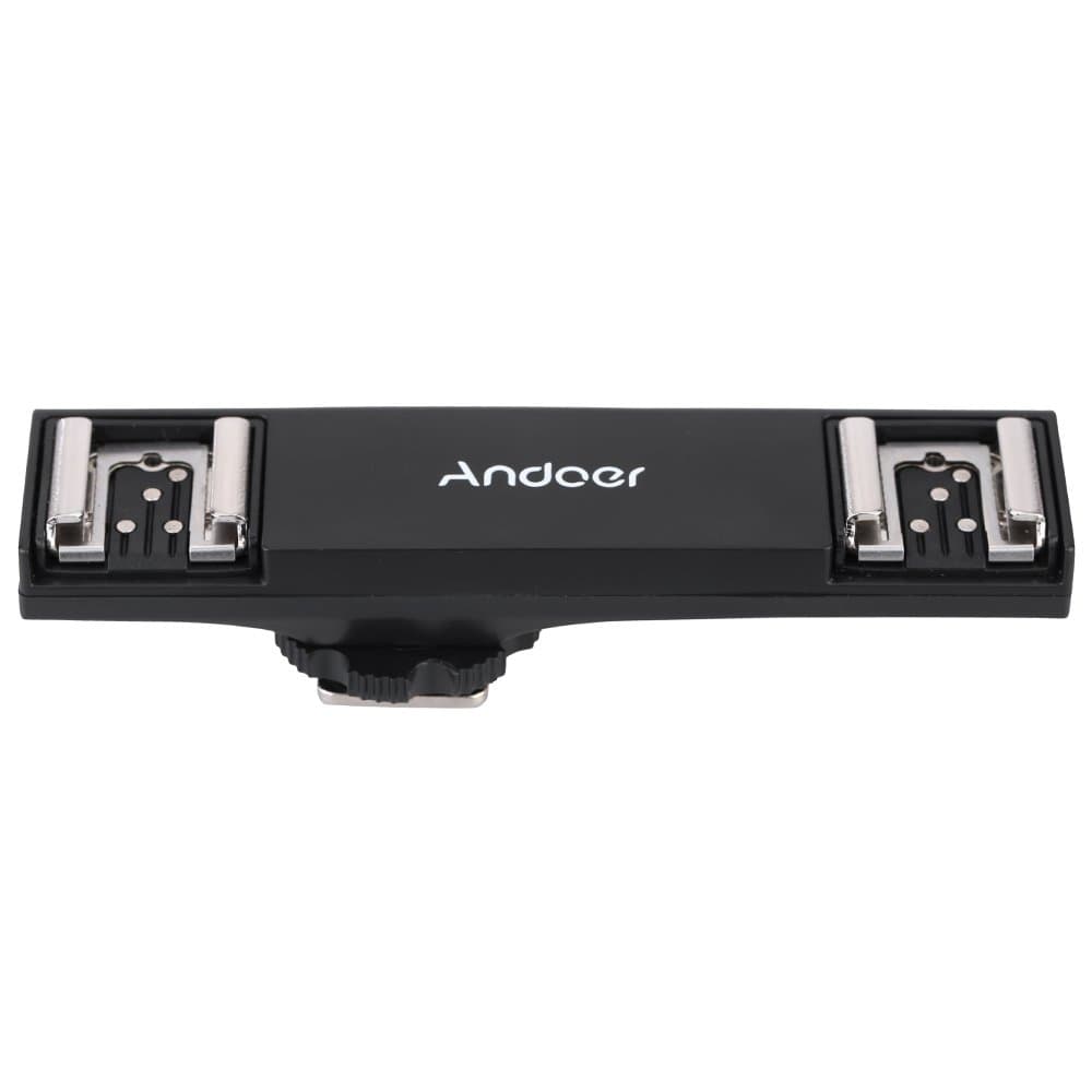 Andoer Dual Hot Shoe Flash Speedlite Bracket Splitter for Nikon D750 D7200 D7100 D7000 D800 D810 D600 DSLR Camera Camcorder