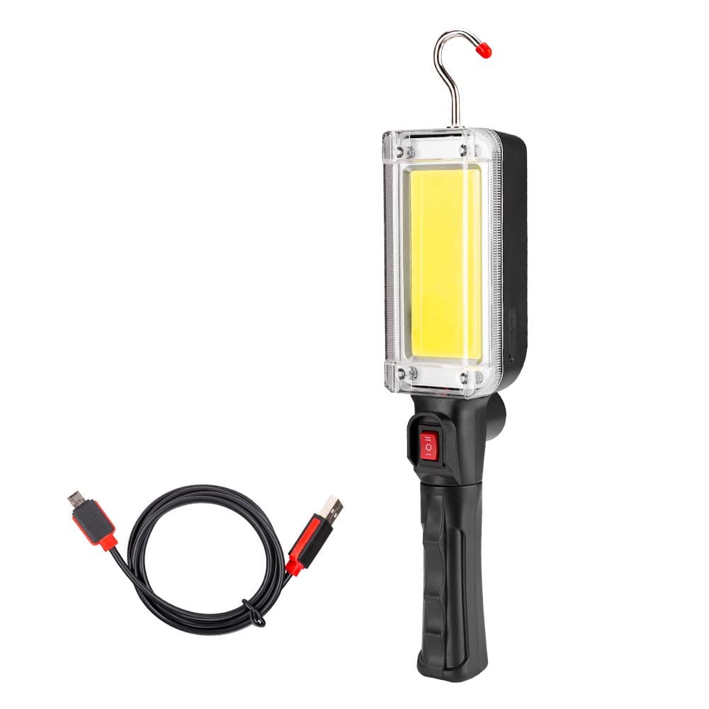 Gaocunh LED Work Light 3W Rotatable LED COB Inspection Lamp, Two Modes Rechargeable LED Flashlight Torch with Hanging Hook, Magnetic for Household Workshop Automobile Camping Emergency Use