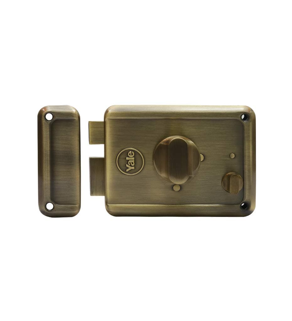 Yale Painted Rim Lock with 2 DEADBOLTS, TT with Regular Key