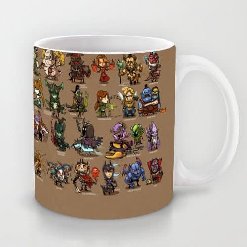 Uique Gift Choice - White 11 oz Classic White Ceramic Mugs Cutom Design with Mini Heroes Dota 2 Art Coffee Mugs/Tea Mugs/Drink Cups - Dishwasher and Microwave Safe
