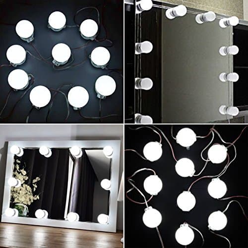Hollywood Style LED Vanity Mirror Lights Kit, Manba Makeup Dressing Vanity Table Set with Dimmable 10 LED Light Bulbs, Lighting Fixture Strip in Dressing Room
