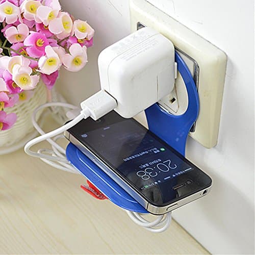 Foldable Wall Rack Charger Adapter Hanger Folding Cell Phone Charging Holder Mobile Phone Charging Shelf Portable Sturdy Travel Stand Cradle for Phone
