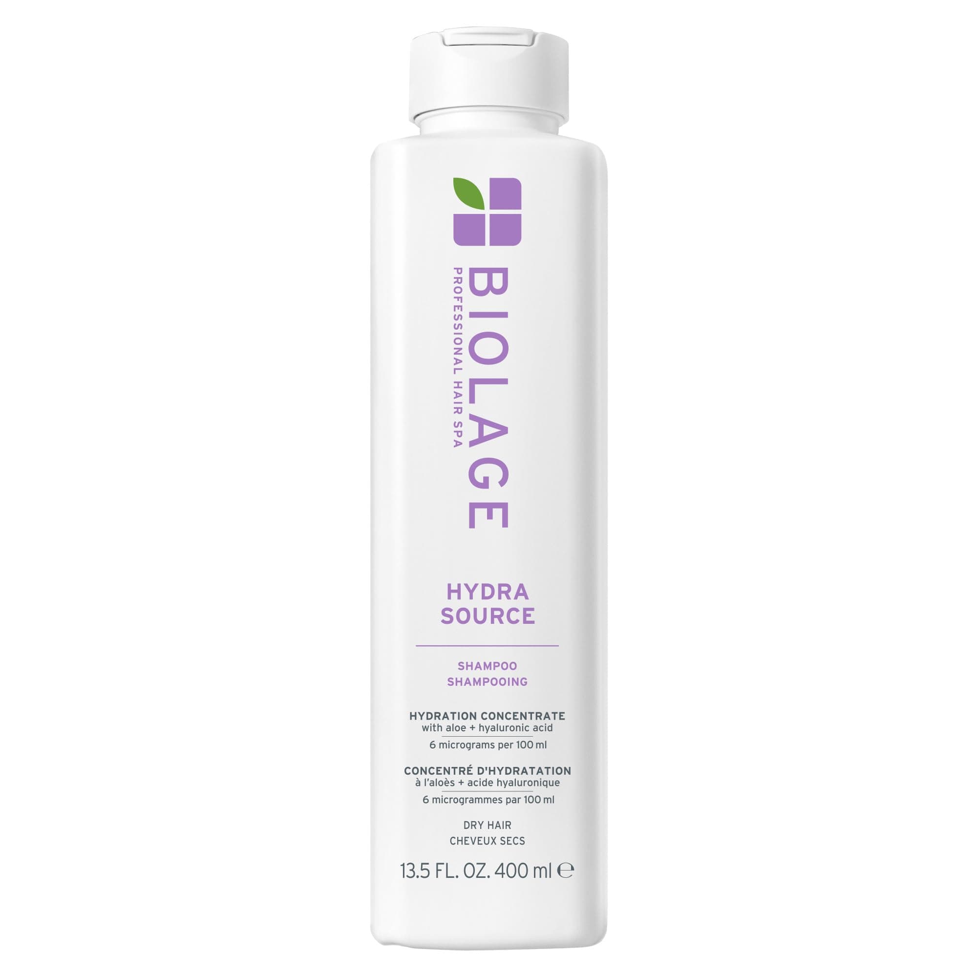 Hydra Source Shampoo - Softens, Moisturizes & Adds Shine, For Dry Hair, Infused with Micro-Filtered Aloe Vera & Fermented Hyaluronic Acid, Vegan & Paraben-Free