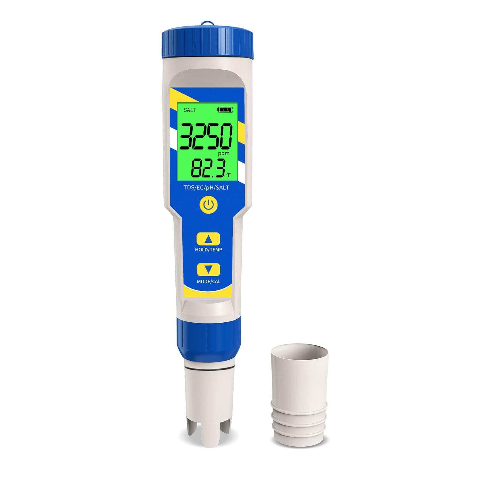 pH Meter Water, 5 in 1 pH EC TDS Temp Salt Meter for Hydroponics EC and PPM Water Tester Digital pH PPM Meter for Nutrients Growing Hydroponics Gardening DWC hydroponics System