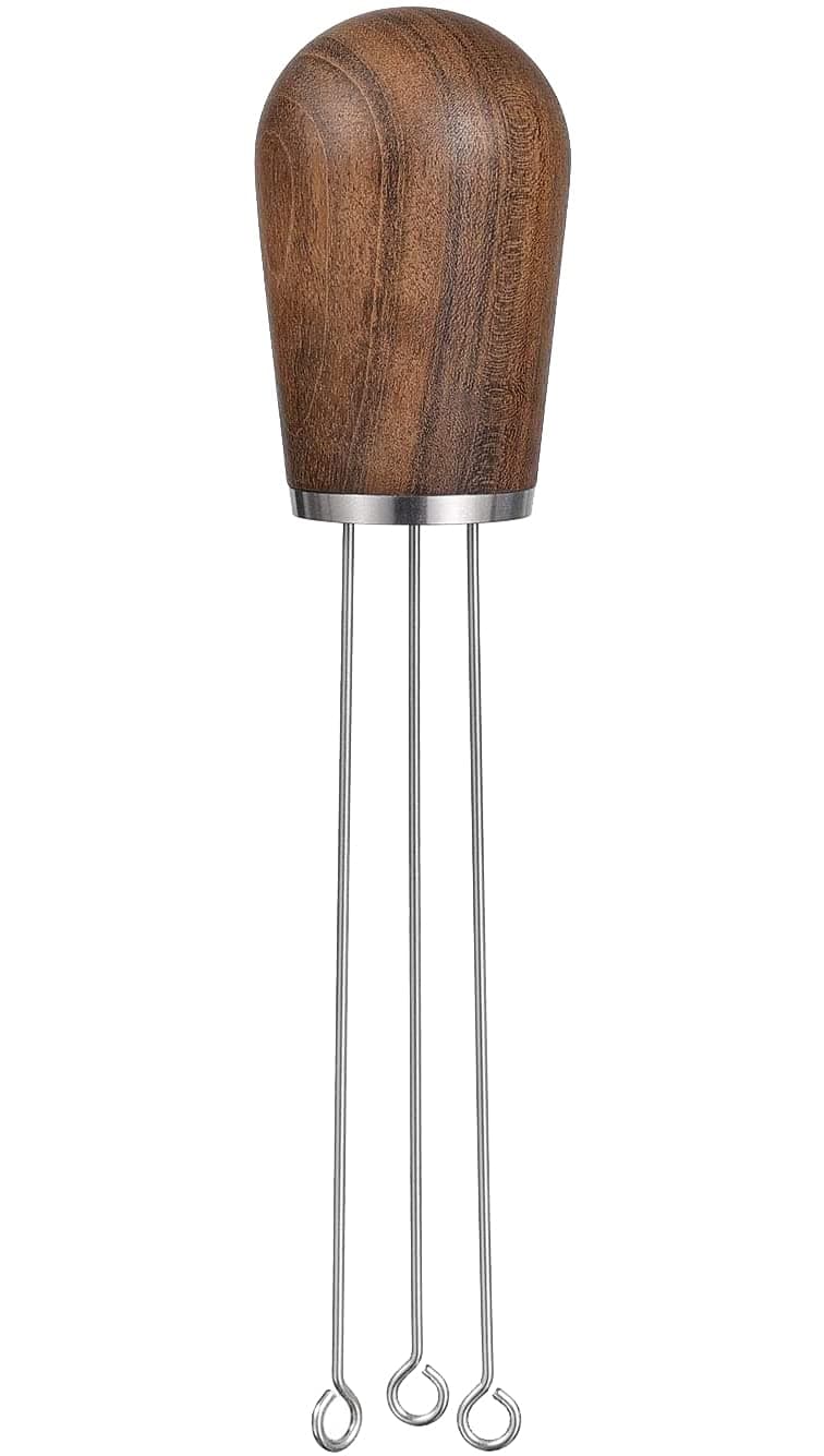 KASTWAVE Espresso Coffee Stirrer, Wood Handle Needle Type Coffee Distribution Tool-Professional Espresso Barista Coffee Tamper Distributor