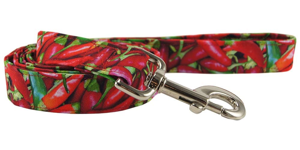 K9 Bytes Chili Peppers Dog Leash for Walking, Running and Training Small