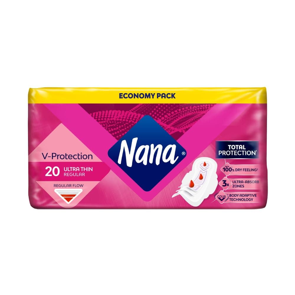 Ultra Thin Regular Sanitary Pads, Regular Flow, Fast Absorption, Maximum protection, Gentle on the skin - 20 Pads