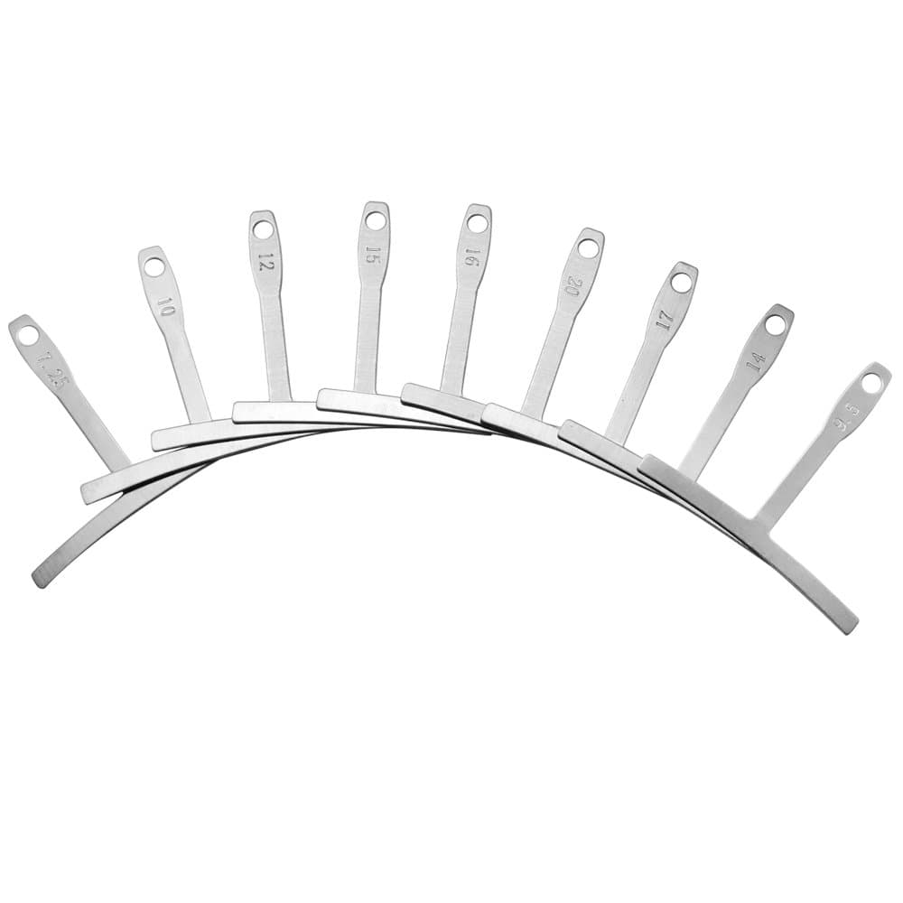 Dreamtop Set of 9 Guitar Radius Gauge Understring Radius Gauge String Gauges Luthier Tools for Guitar and Bass Setup