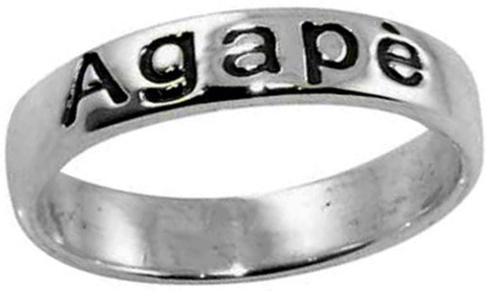 Ring-Agape-Oxidized-Style 806A Silver Plated-Sz 6