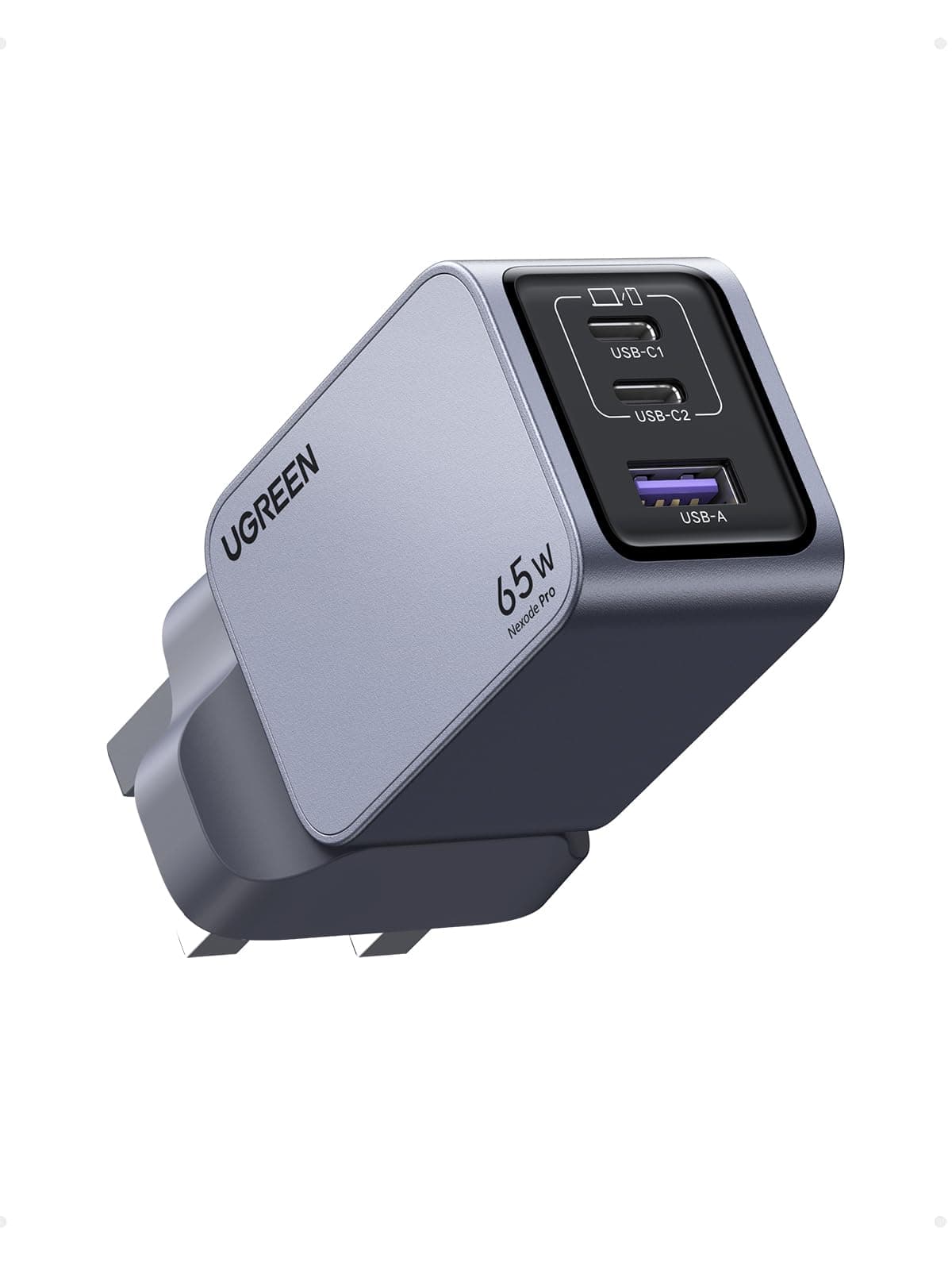 Nexode Pro 3-Port 65W USB C Charger, Type-C Fast Wall Charge Plug GaN Laptop Charging Adapter Compatible for MacBook Air, HP/Dell/Lenovo, iPad, iPhone 17/16 Pro Max, Galaxy S25/S24U, Xiaomi