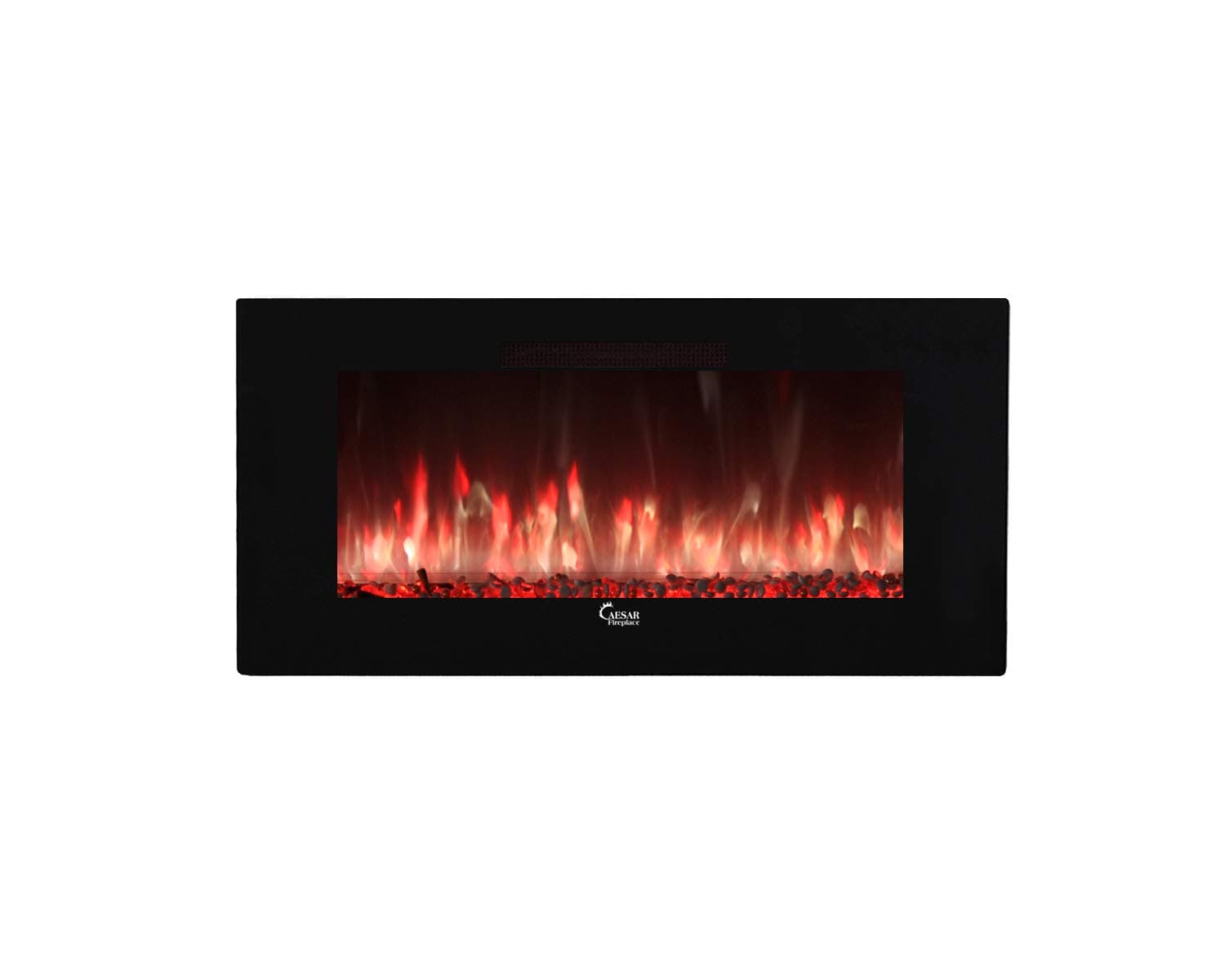 40-Inch Linear Multicolor Flame Electric Fireplace Luxury Wall Mount Recesssed Freestanding with Backlight Black