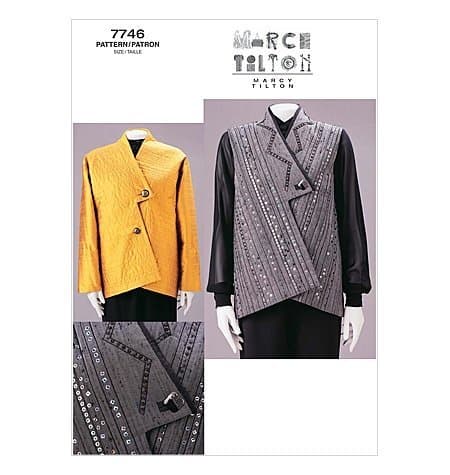 Vogue 7746 Marcy Tilton Pattern for Jacket & Vest Size XS,S,M