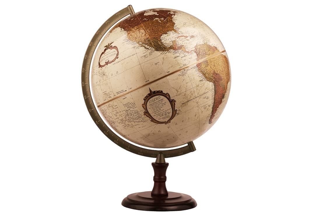 Replogle Superior- Bronze Metallic Desktop World Globe, Raised Relief (12"/30cm diameter)