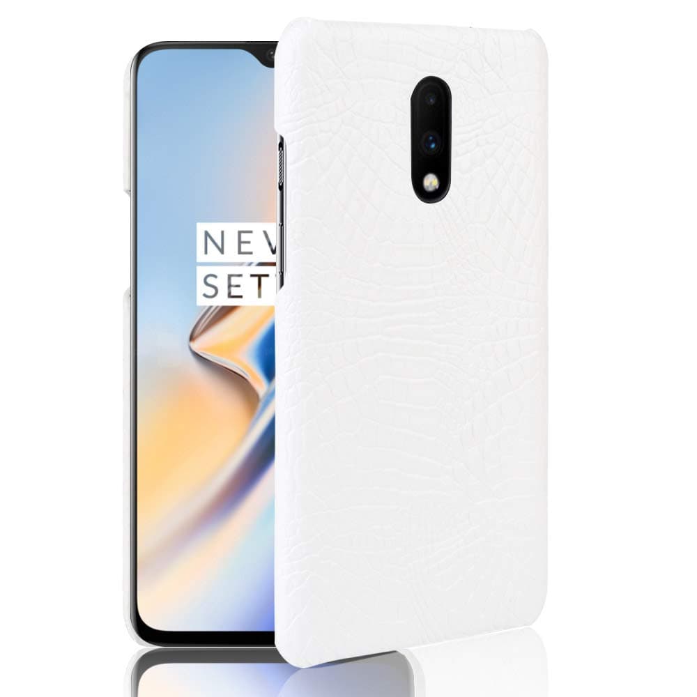 Oneplus 7 Case, Taiaiping [Ultra-Thin] Advanced PU Leather Grain Ultra-Thin Protection Phone Case Back Cover, Ultra-Thin Leather Case for Oneplus 7 (White)