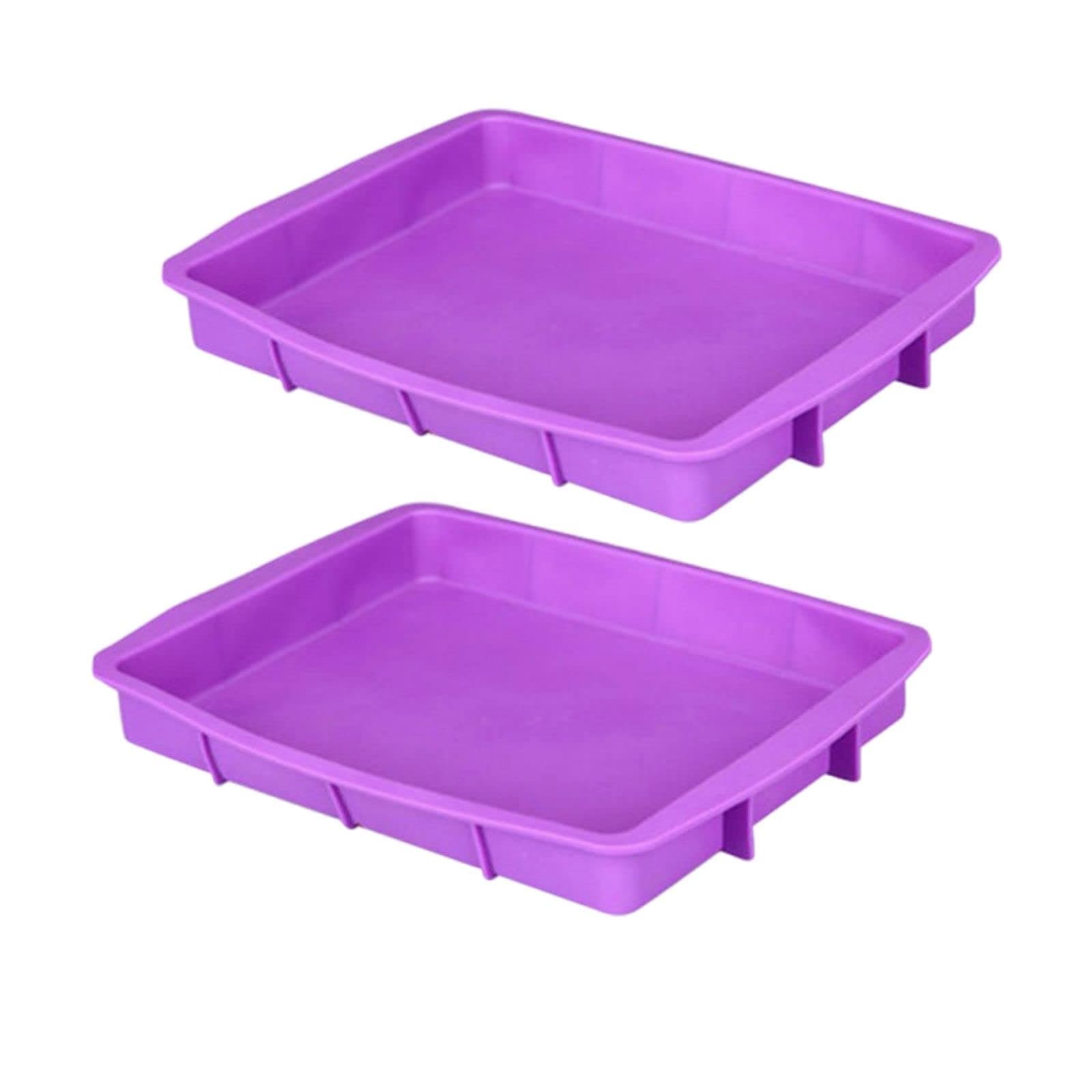 Lmaray Silicone Rectangular Cake Pans for baking, 11x9.5 European-Grade Silicone Bake Pans Easy Demoulding, Non-Stick BPA Free Silicone Bakeware Cake Mold for Oven (2 Pcs)