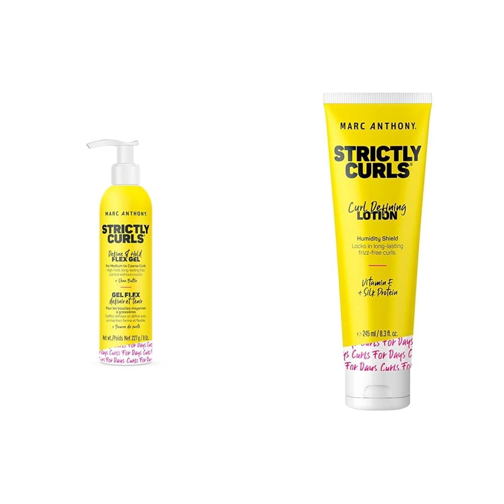 Strictly Curls Define & Hold Flex Gel and Curl Defining Styling Lotion Bundle for Medium to Coarse Curls