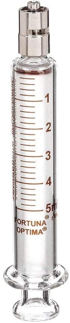 Glass Syringe, Metal Luer Lock, 5 mL