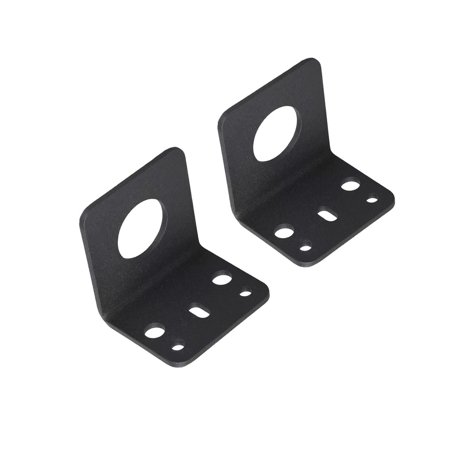 2 Pcs L-Bracket 1255 3/4 Hole Thick Steel Mobile Antennas Brackets for UHF VHF Coax NMO Antenna Mounts Cable Mobile Antennas (Black)