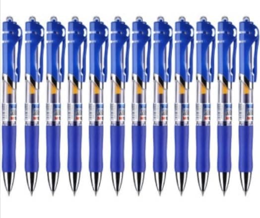 12 pcs M&G K-35 0.5mm Roller Gel Pen Retractable Smooth Writing (Blue)