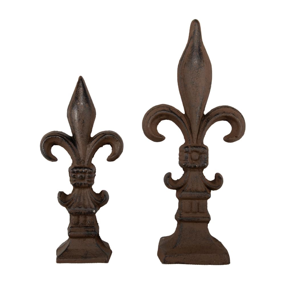 2 Piece Fleur De Lis Ornament – Cast Iron Large and Small French Decor Set