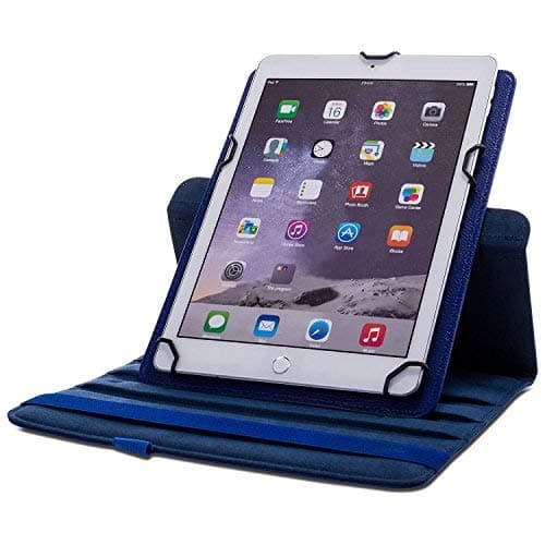 Premium Quality Tablet Universal Case Dark Blue For 9 to 10.1inch 360 Degree Rotating Stand Case Cover for IPAD 2/3/4, Air, Air 2, Pro 9.7 and iPad Pro 5th Generation Samsung Galaxy Tab S4 / S3 / S2.
