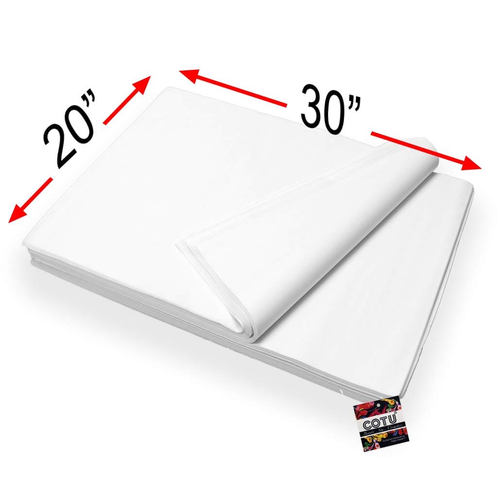 48 Sheets Bulk White Acid Free Tissue Paper Large 20 Inch x 30 Inch by COTU