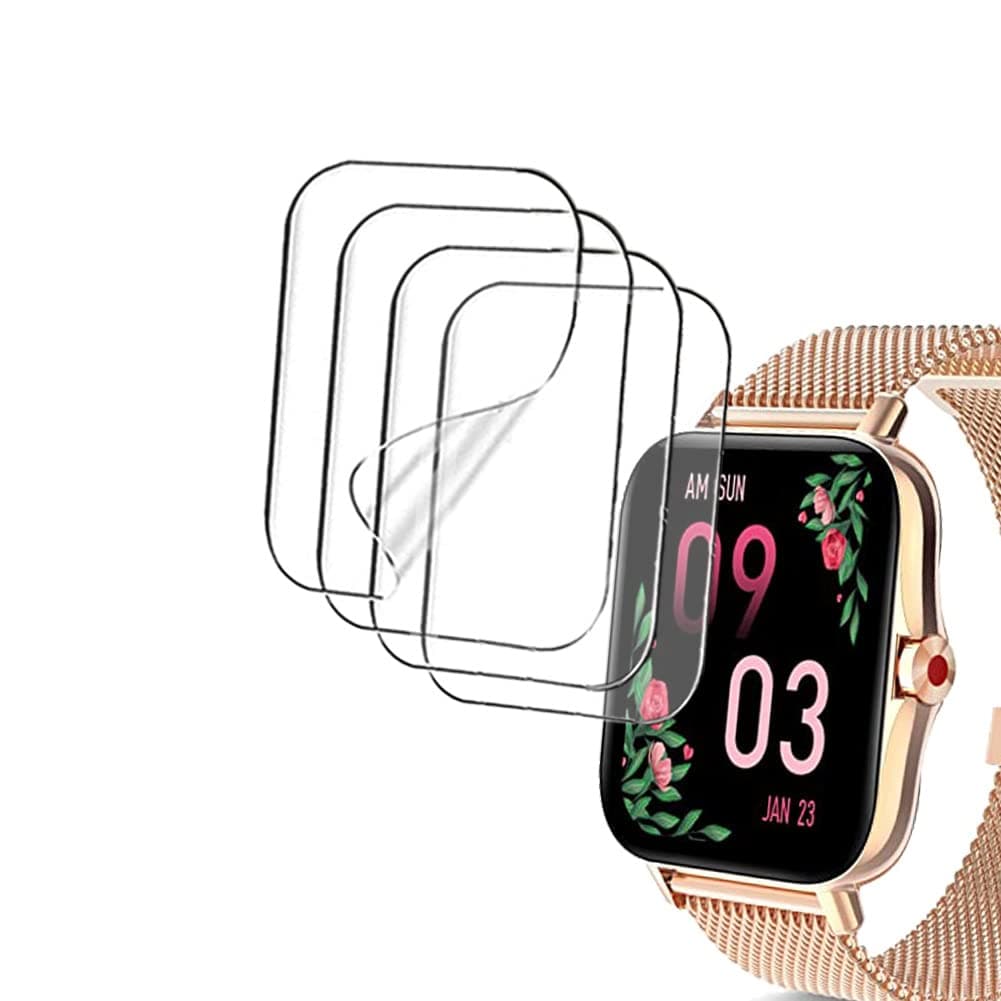 Screen Protector Compatible with Iaret i18 1.7”, HAFURY C7 1.54 inches and Kimnix NK03 1.72” Smartwatch, 4-Pack, TPU Soft, Bubble Self-healing