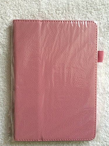 Pink iPad Mini Cover Case Soft Textured Leather Look Design with Faux Suede Interior
