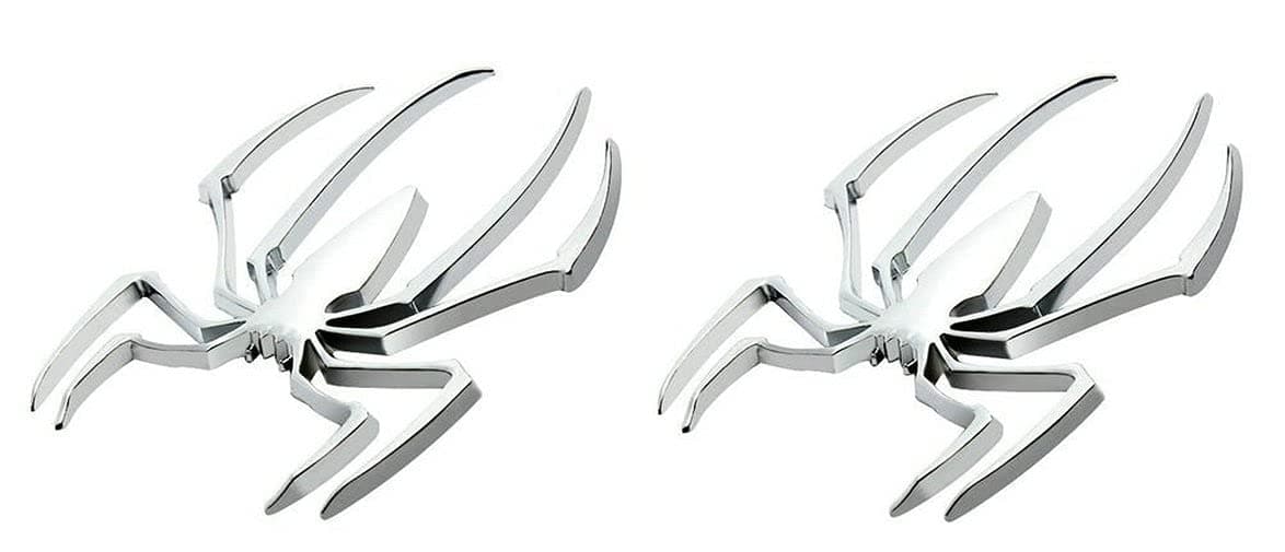 Danti 3d Spider Chrome Emblems Badges Sticker Silvery for Can am Spyder RT ST RS - Set of 2pcs
