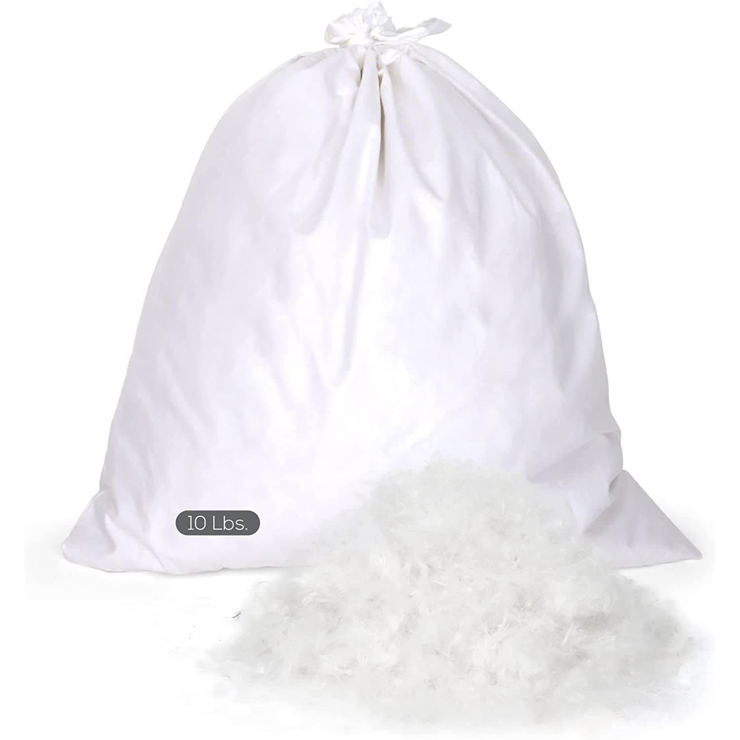 East Coast Bedding Bulk 25/75 Goose Down Feather Blend - White - Premium Quality Fill for Pillows, Bed,Throw, Couch, Side Sleeper Pillow - RDS Certified - 10 lbs