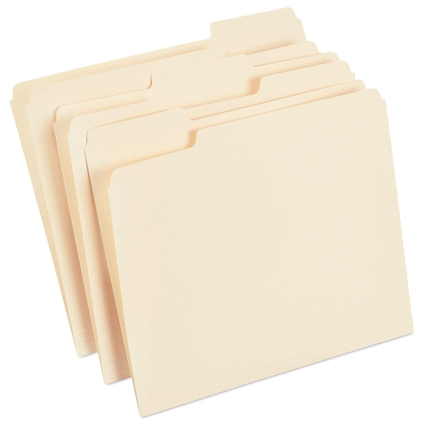 Staples File Folders, Letter Size, 1/3‑Cut Tabs, Assorted Positions, Manila, Durable Paper Stock, 100/Pack